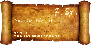 Pess Szilárd névjegykártya